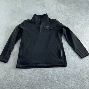 Eddie Bauer Mens XL Quarter-Zip Pullover Black Polyester Long Sleeve 5602